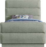 Paxton Twin Bed - Luxurious Chenille Upholstered Design with Channel Tufted Headboard for Elegance