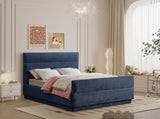 Paxton King Bed - Luxurious Chenille Upholstered Design with Channel Tufted Headboard for Comfort