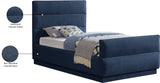 Paxton Twin Bed - Luxurious Chenille Upholstered Design with Channel Tufted Headboard for Elegance