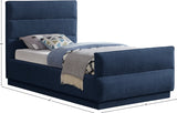 Paxton Twin Bed - Luxurious Chenille Upholstered Design with Channel Tufted Headboard for Elegance