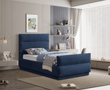 Paxton Twin Bed - Luxurious Chenille Upholstered Design with Channel Tufted Headboard for Elegance