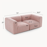 Philo Blush Pink Low Profile Modular Sofa (Loveseat)