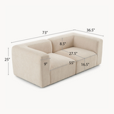 Philo Chenille Low Profile Modular Sofa (Loveseat)