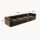 Philo Chenille Low Profile Modular Sofa (4-Seater)