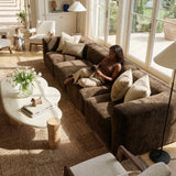 Philo Chenille Low Profile Modular Sofa (4-Seater)