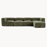 Philo Chenille Low Profile Modular Sectional Sofa (4-Seater+Ottoman)