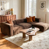 Philo Chenille Low Profile Modular Sectional Sofa (3-Seater+Ottoman)