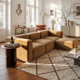 Philo Performance Velvet Low Profile Modular Sectional Sofa (3-Seater+Ottoman)