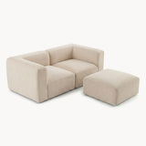 Philo Chenille Low Profile Modular Sectional Sofa (Loveseat+Ottoman)