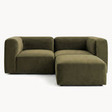 Philo Performance Velvet Low Profile Modular Sectional Sofa (Loveseat+Ottoman)