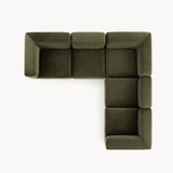 Philo Performance Velvet Low Profile Reversible Modular L Sectional Sofa (5-Seater)