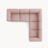 Philo Blush Pink Low Profile Reversible Modular L Sectional Sofa (5-Seater)
