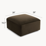 Philo Performance Velvet Low Profile Modular Ottoman