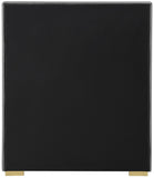 Pierce Mid Century Modern Bed with Deep Channel Tufted Headboard and Elegant Gold & Chrome Legs