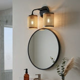 Quell 2-Light Rattan Wall Sconce with Black Metal Finish