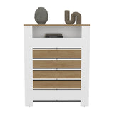 Radiator Cover Mistral Cabinet with Slatted Panel, Modern Home Furniture for Heating Units, Ventilated Decorative Enclosure with White and Natural Wood Tones, Additional Shelf Space for Contemporary Interiors