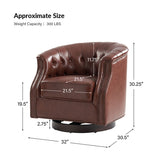 Veitin Chesterfield Rocker and Swivel Genuine Leather Chair BROWN