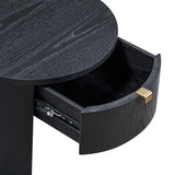 Marlow 19" Wood Round Nightstand With Drawer