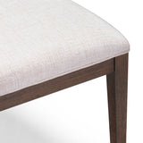 Mila Dark Brown and Beige Performance Fabric Dining Chair - Set of 2
