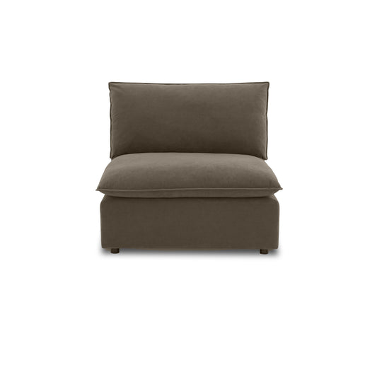 Cali Chocolate Brown Performance Velvet Armless Chair