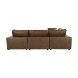 Cali 5-Piece Brown Leather Modular L-Sectional