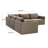 Willow 5-Piece Performance Velvet Modular L Sectional