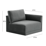 Willow Performance Velvet Modular RAF Corner Chair