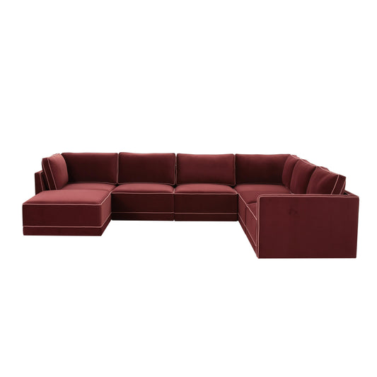 Willow 7-Piece Performance Velvet Modular Large Chaise Sectional