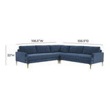 Serena 3-Piece Performance Velvet L-Sectional