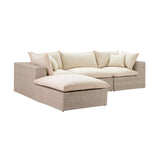 Cali Natural Performance Fabric & Natural Wicker Modular Outdoor Sectional