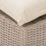 Cali 39" Natural Wicker Outdoor Ottoman / Coffee Table