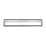 TUHOME Warrior Floating TV Stand with Two Open Media Shelves, Integrated Cable Management, Wall-Mounted Space-Saving Design, Modern Storage Solution for Electronics and Décor, Ideal for Enhancing Contemporary Living Rooms