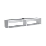 TUHOME Warrior Floating TV Stand with Two Open Media Shelves, Integrated Cable Management, Wall-Mounted Space-Saving Design, Modern Storage Solution for Electronics and Décor, Ideal for Enhancing Contemporary Living Rooms