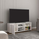 Adel 51" Wide TV Stand with One Door Cabinet, Four Open Shelves, Modern Media Console with Cable Management for Living Room, Entertainment Center for TVs up to 60", Stylish Storage for TV Room & Home Decor
