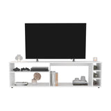 Suxta 63" Wide TV Stand with Three Open Shelves, Three Bottle Cubbies, Cable Management, Modern Bar TV Console for Living Room, Media Storage, Entertainment Center for TVs up to 65", Stylish Home Furniture