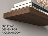 TUHOME Ecco 31.5-Inch Floating Shelves Set of Two with Hidden Brackets, Modern Wall-Mounted Shelves for Bedroom, Bathroom or Living Room Décor, Minimalist Display and Storage Solution for Books, Photos and Accessories