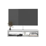 Rockwood Floating TV Stand Wall-Mounted Entertainment Shelf with Wide Top Surface, Dual Open Storage Compartments, Integrated Cable Management System and Modern Space-Saving Design for Living Rooms or Offices