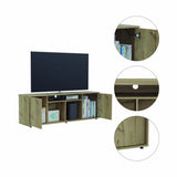 Prana Tv Stand fot TV´s up 60" Four Shelves, Two Cabinets With Single Door