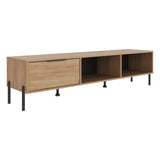 Dorne 80" TV Stand with 4 Open Shelves, 1 Drawer, Modern Media Console for Living Room Entertainment Storage
