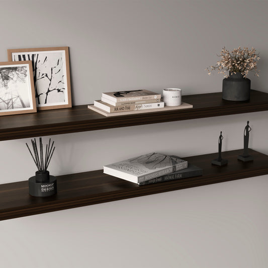 TUHOME Ecco 47-Inch Floating Wall Shelves Set of Two with Hidden Brackets, Modern Space-Saving Display and Storage Solution for Living Rooms, Bedrooms, Bathrooms or Offices, Minimalist Shelves for Décor and Organization