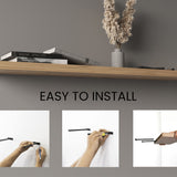 TUHOME Ecco 47-Inch Floating Wall Shelves Set of Two with Hidden Brackets, Modern Space-Saving Display and Storage Solution for Living Rooms, Bedrooms, Bathrooms or Offices, Minimalist Shelves for Décor and Organization