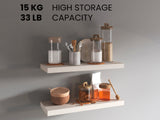 TUHOME Ecco 31.5-Inch Floating Shelves Set of Two with Hidden Brackets, Modern Wall-Mounted Shelves for Bedroom, Bathroom or Living Room Décor, Minimalist Display and Storage Solution for Books, Photos and Accessories