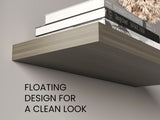 TUHOME Ecco 31.5-Inch Floating Shelves Set of Two with Hidden Brackets, Modern Wall-Mounted Shelves for Bedroom, Bathroom or Living Room Décor, Minimalist Display and Storage Solution for Books, Photos and Accessories