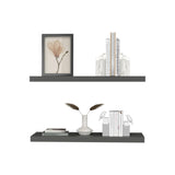 TUHOME Ecco 31.5-Inch Floating Shelves Set of Two with Hidden Brackets, Modern Wall-Mounted Shelves for Bedroom, Bathroom or Living Room Décor, Minimalist Display and Storage Solution for Books, Photos and Accessories