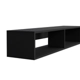 TUHOME Warrior Floating TV Stand with Two Open Media Shelves, Integrated Cable Management, Wall-Mounted Space-Saving Design, Modern Storage Solution for Electronics and Décor, Ideal for Enhancing Contemporary Living Rooms
