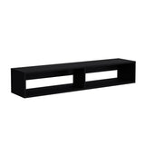 TUHOME Warrior Floating TV Stand with Two Open Media Shelves, Integrated Cable Management, Wall-Mounted Space-Saving Design, Modern Storage Solution for Electronics and Décor, Ideal for Enhancing Contemporary Living Rooms