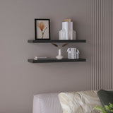 TUHOME Ecco 31.5-Inch Floating Shelves Set of Two with Hidden Brackets, Modern Wall-Mounted Shelves for Bedroom, Bathroom or Living Room Décor, Minimalist Display and Storage Solution for Books, Photos and Accessories