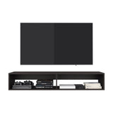 Eco 59" Floating TV Stand with Two Rectangular Open Shelves, Wall-Mounted Media Console for Living Room, Modern Floating Entertainment Shelf for Cable Boxes, Consoles and Home Storage