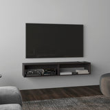 Eco 59" Floating TV Stand with Two Rectangular Open Shelves, Wall-Mounted Media Console for Living Room, Modern Floating Entertainment Shelf for Cable Boxes, Consoles and Home Storage
