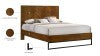 Reed Mid Century Engineered Wood Bed with Chevron Design and Sleek Black Base for Modern Elegance
